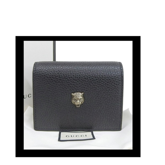 Gucci Handbags - Gucci Tiger black compact wallet *FONT HAS BEEN RUBBED OFF*